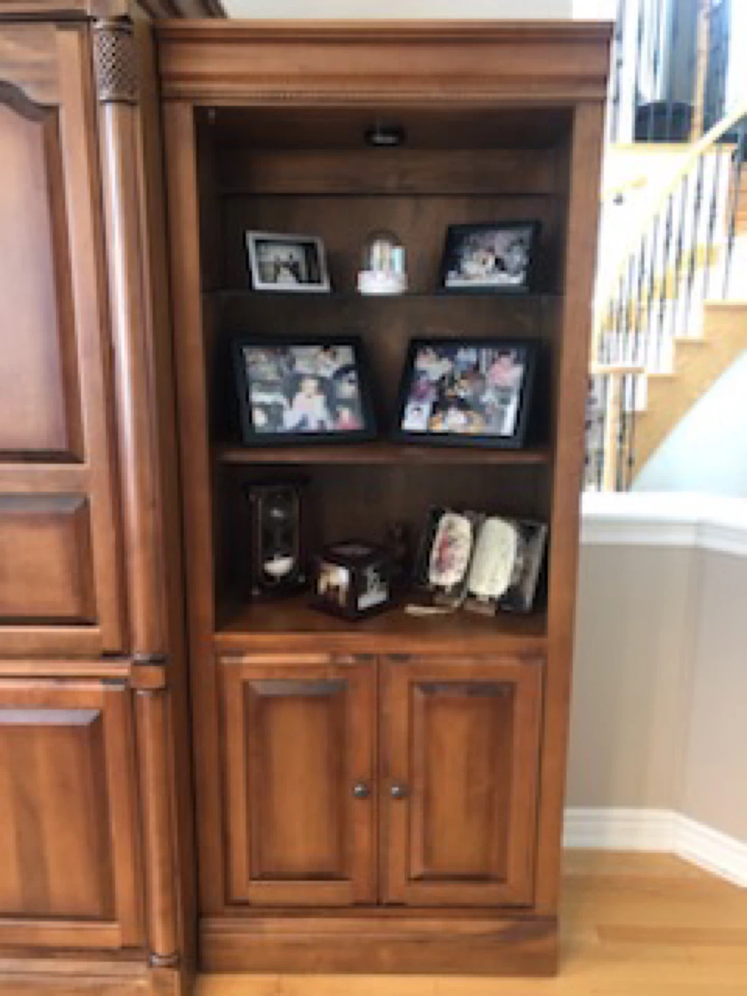 Wooden Entertainment Center with Storage - photo 5