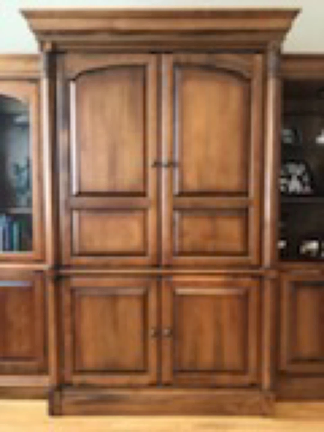 Wooden Entertainment Center with Storage - photo 4