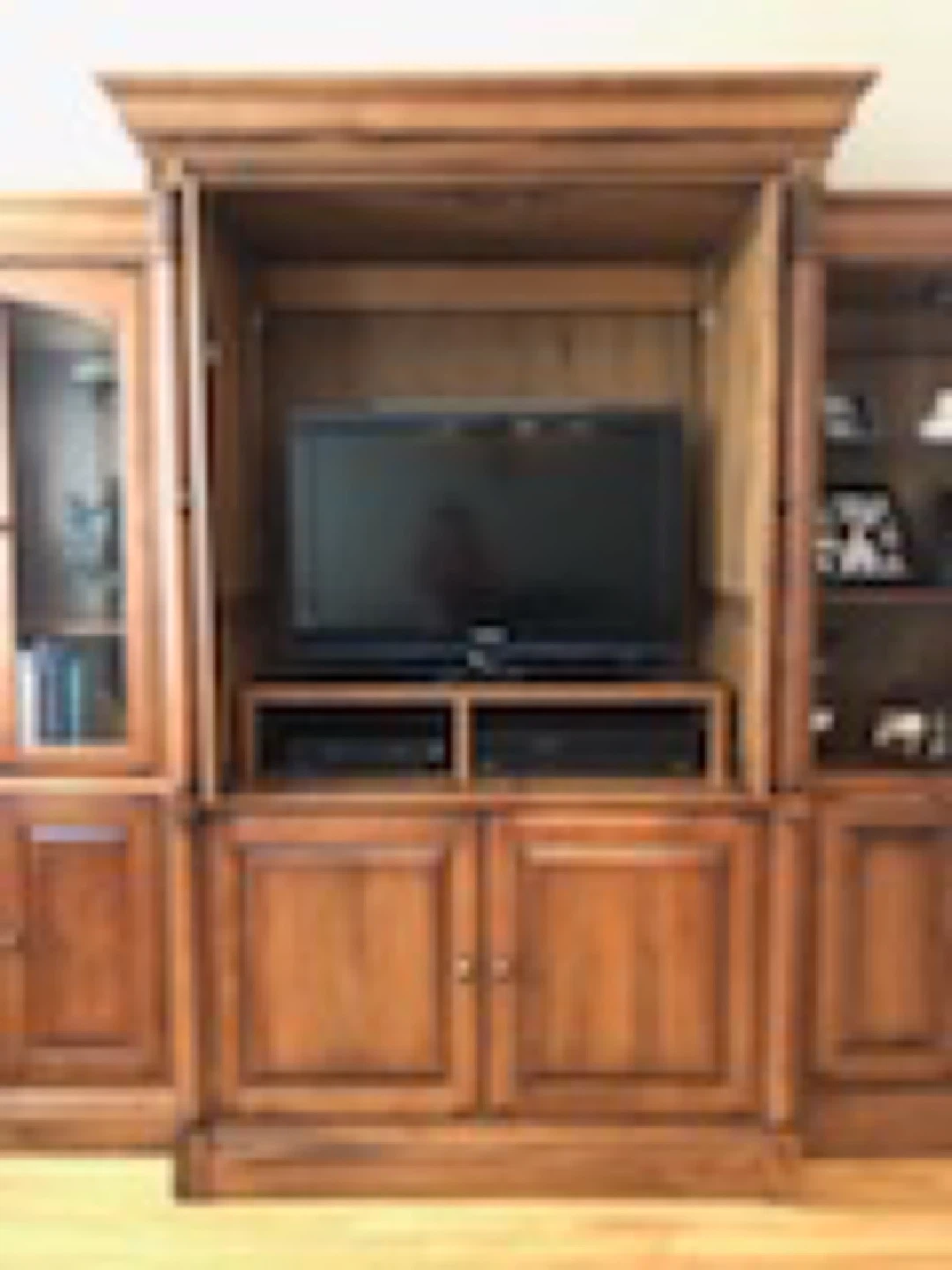 Wooden Entertainment Center with Storage - photo 2