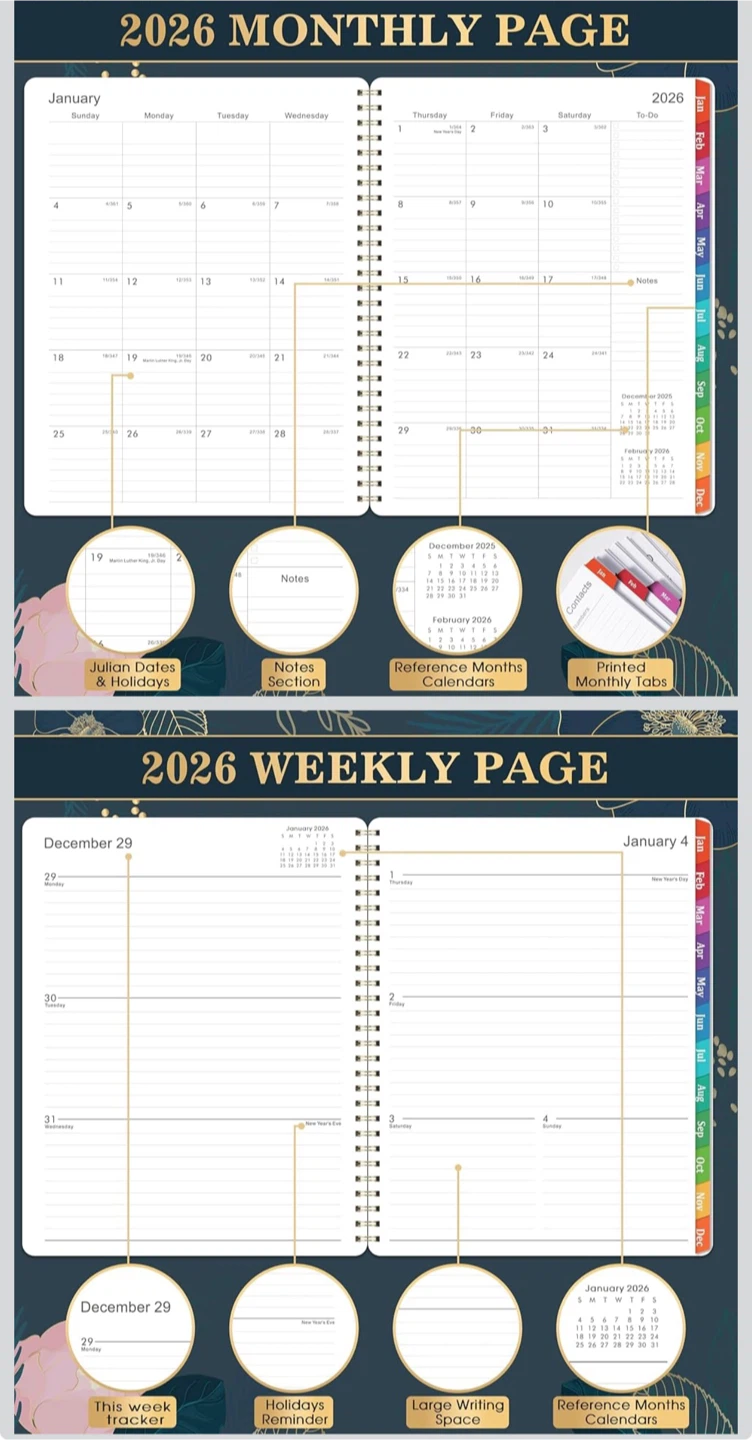 2026 Monthly & Weekly Planner - Floral Design - photo 2