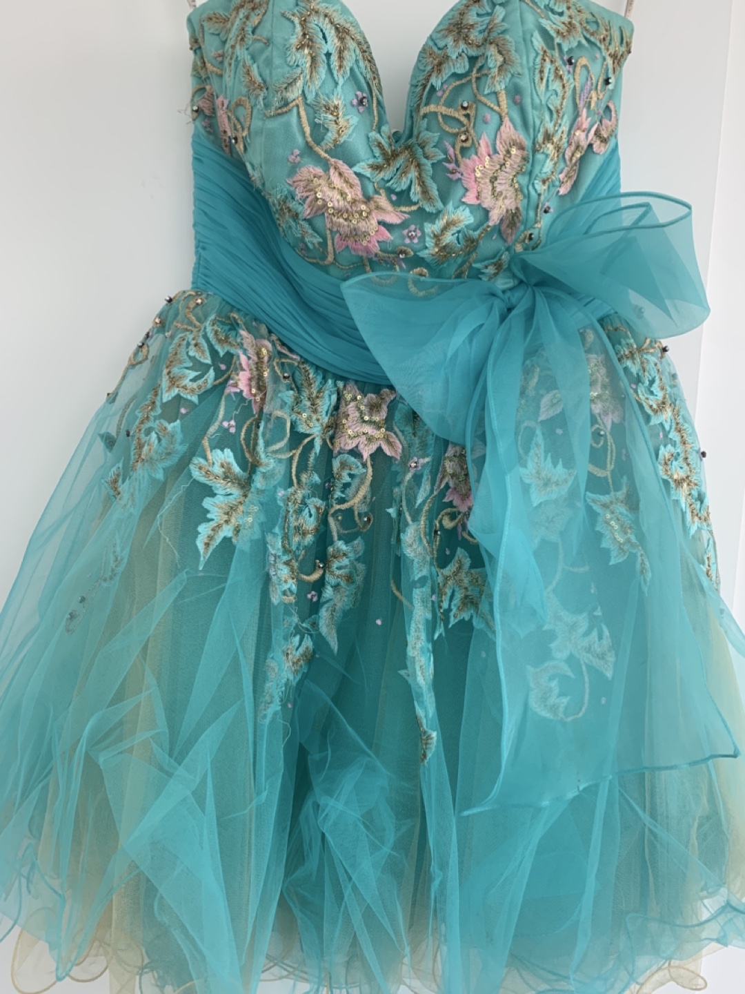 Sherri Hill Prom Dress 🏆:  Embroidered Strapless Dress with Bow - photo 2