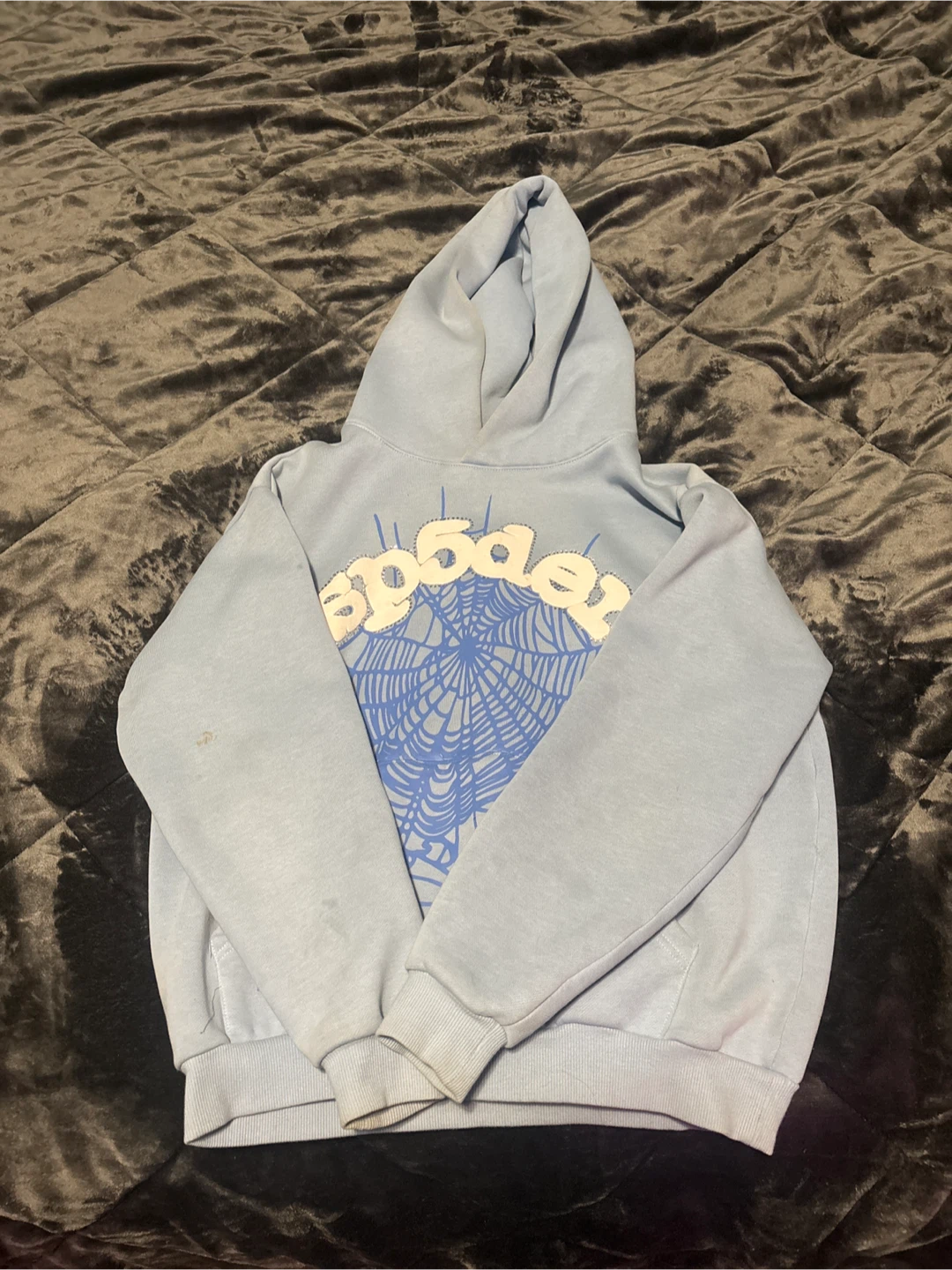Spider-Web Hoodie Light Blue