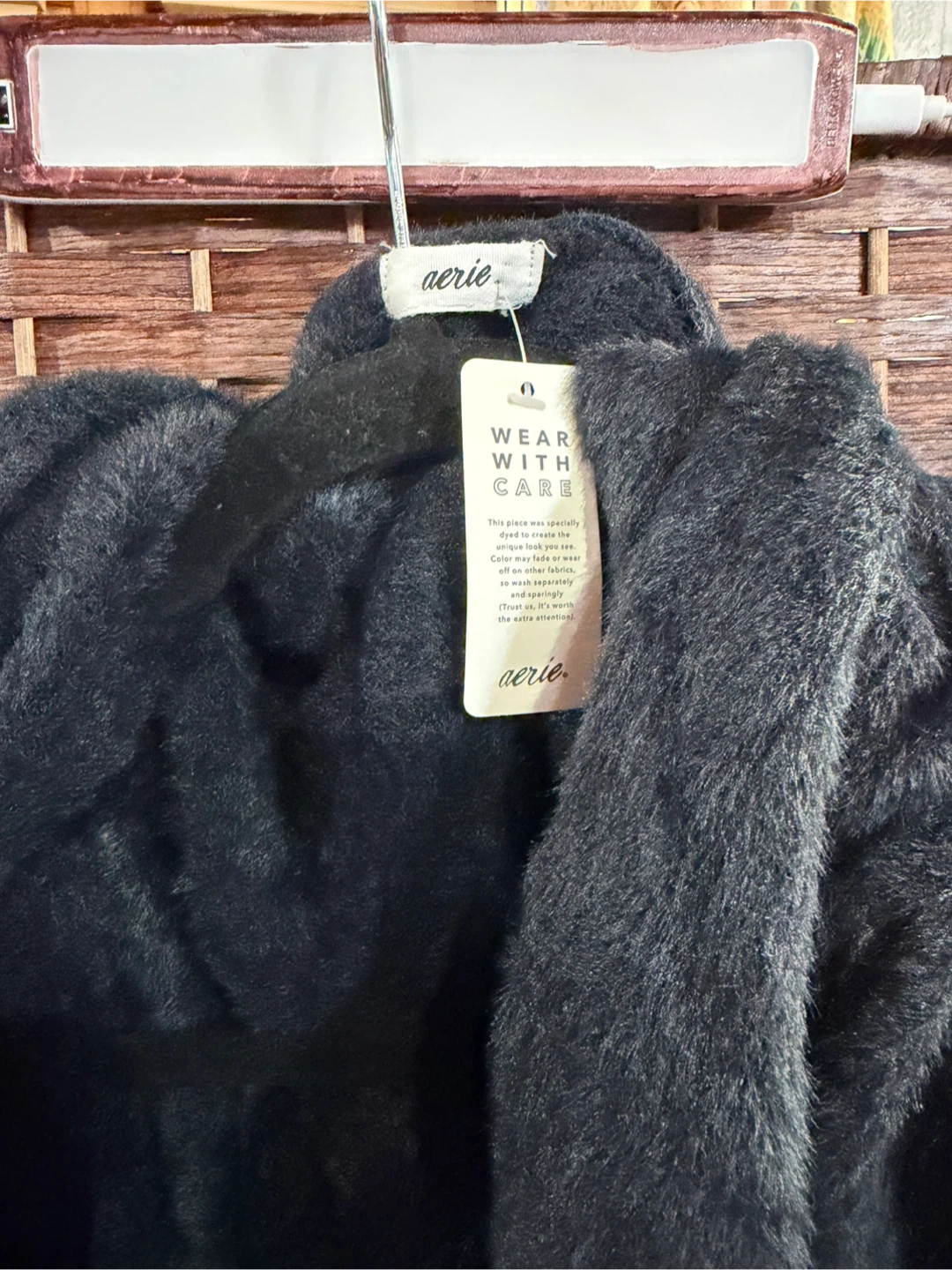 Aerie Fuzzy Hooded Vest