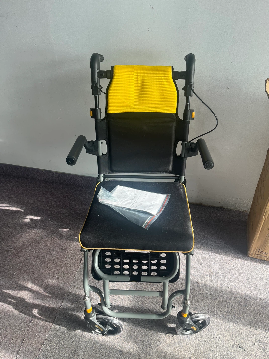 Brand New Lightweight Folding Wheelchair Yellow and Black