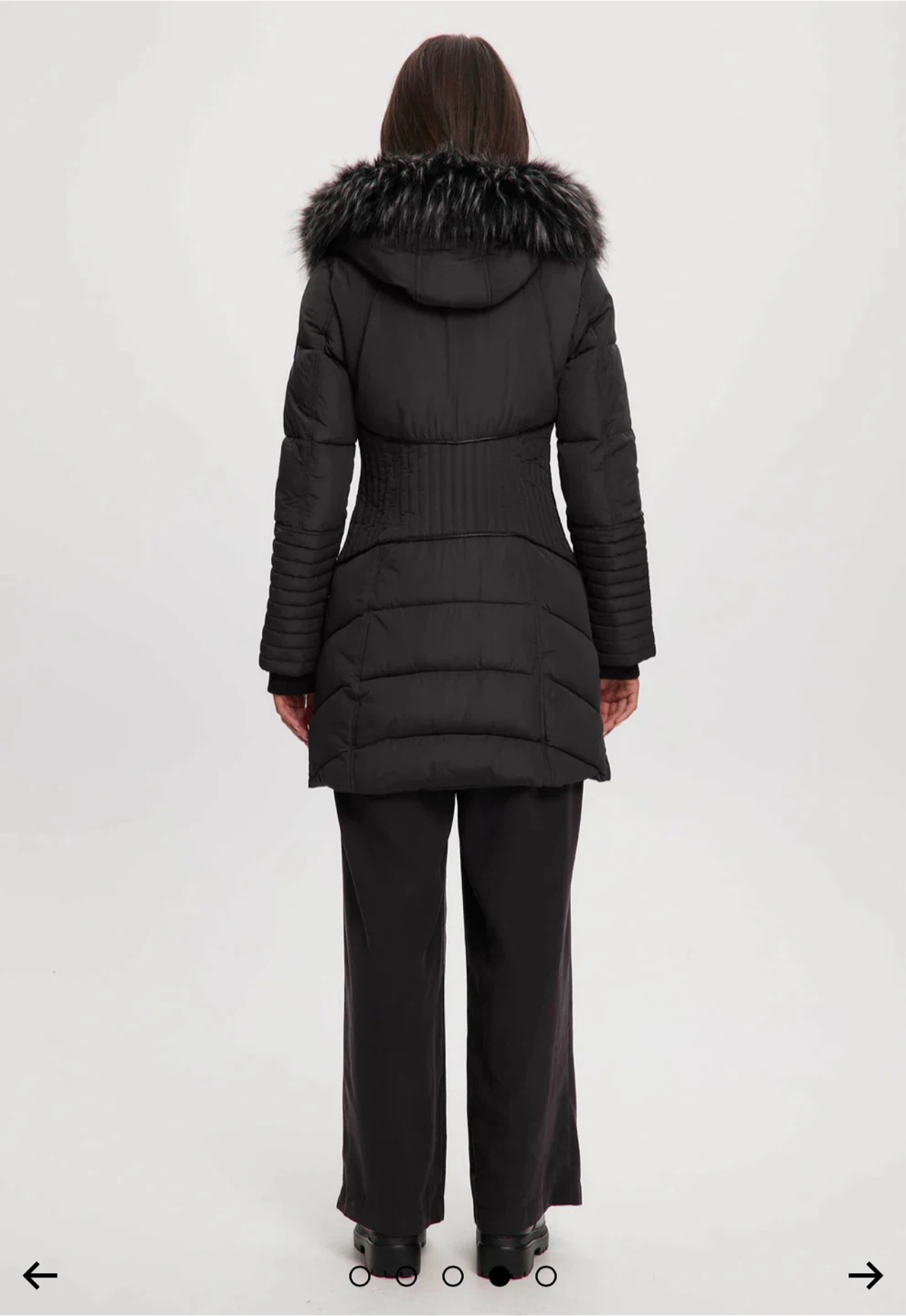 NOIZE Black Puffer Coat with Fur Trim - Women's XS - photo 2