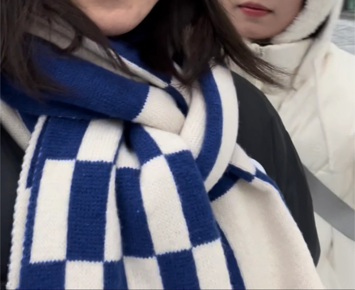 Blue and White Checkered Scarf - photo 3