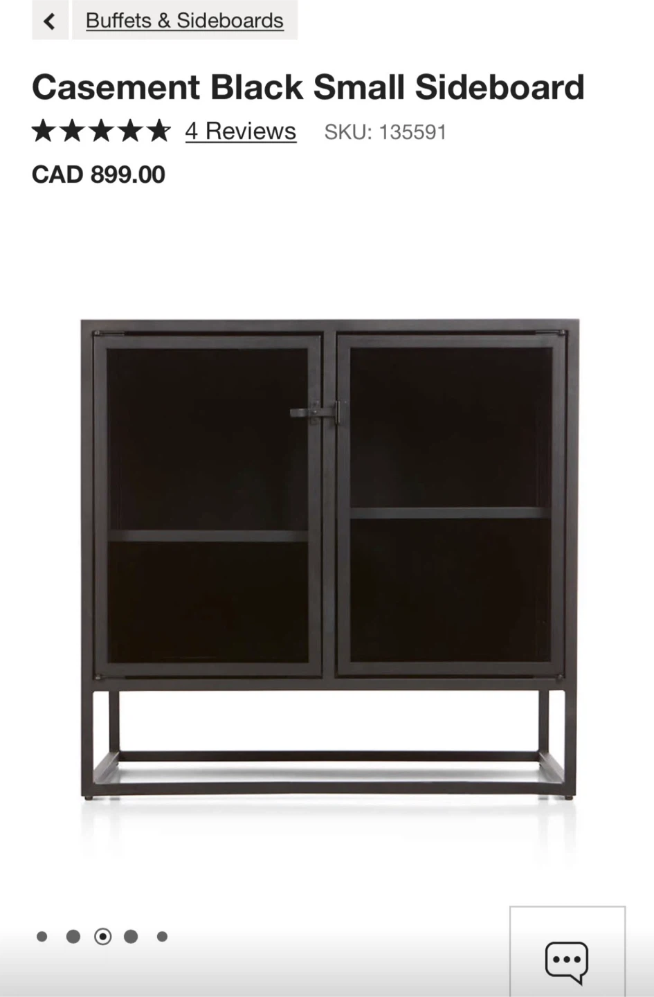 Crate&Barral Black Glass Sideboard