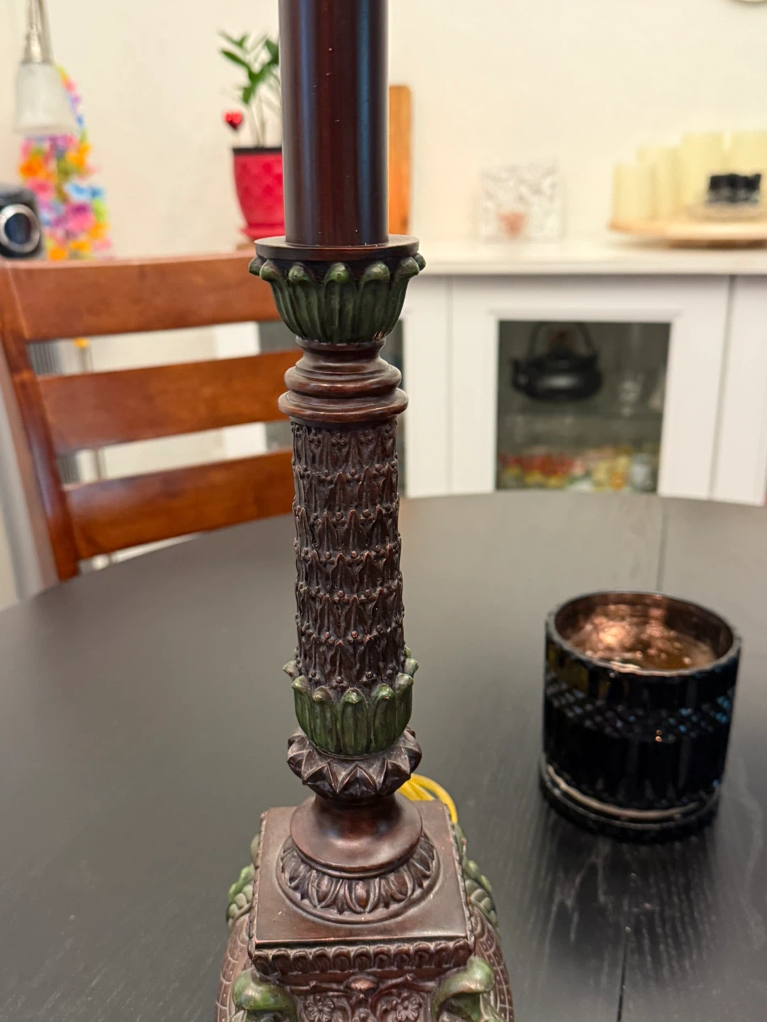 Decorative Table Lamp with Red Shade - photo 2