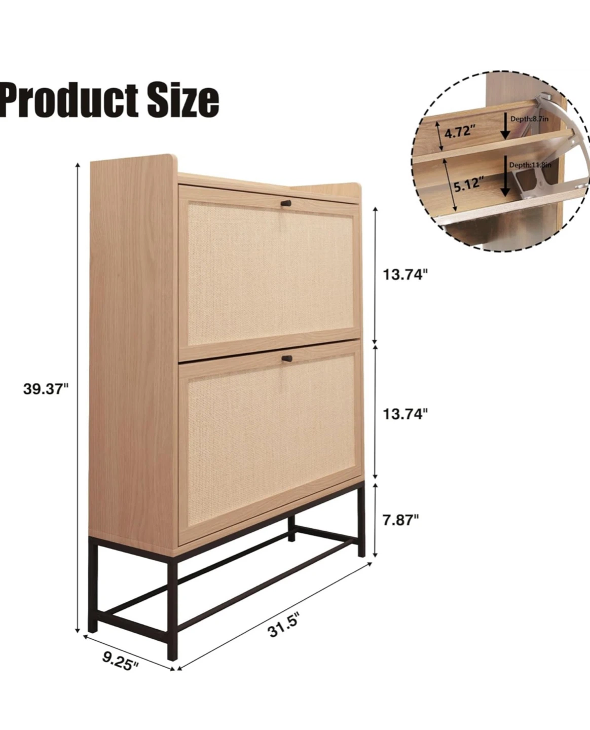 Brand New In-Box Wooden Shoe Cabinet with 2 Tiers - photo 2
