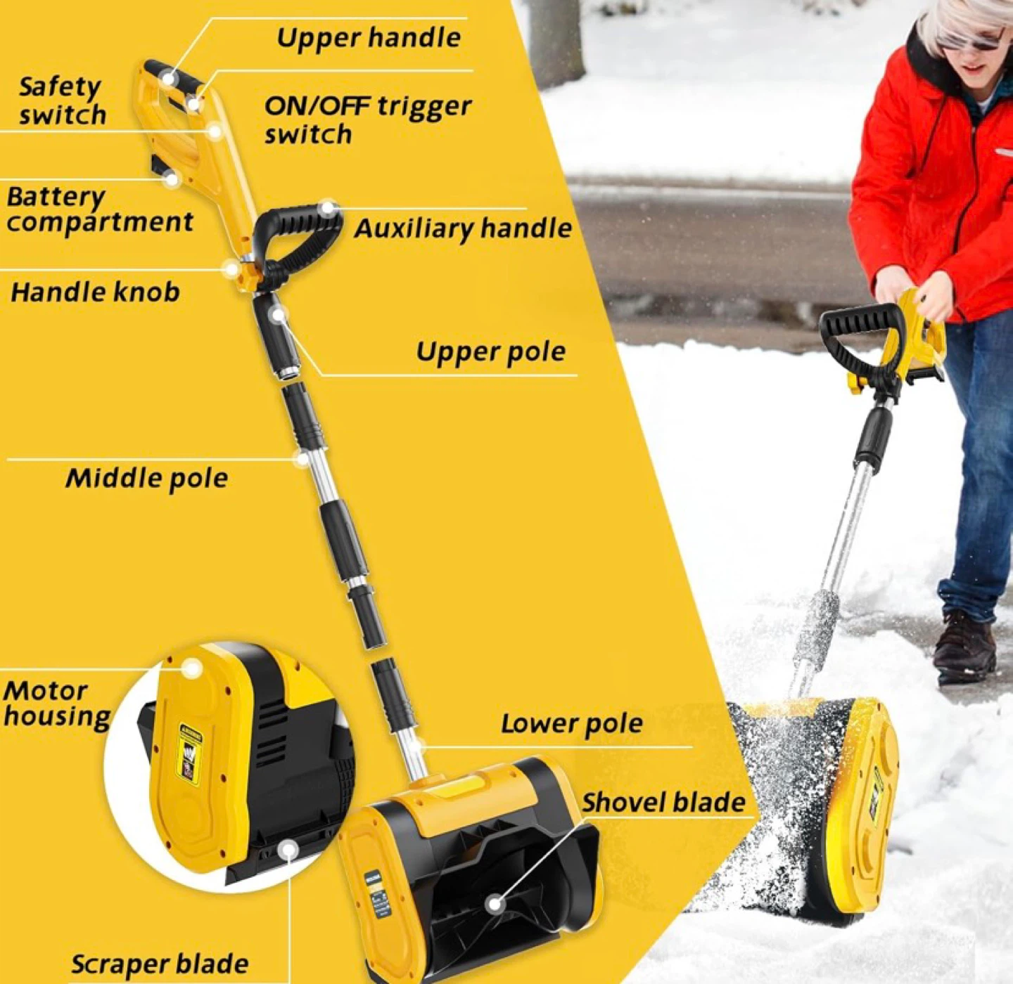 Cordless Snow Shovel Compatible Milwaukee or Dewald - photo 5