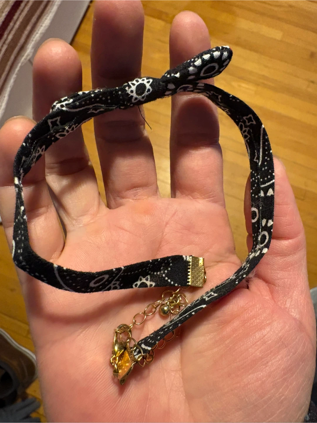Black and White Paisley Choker Necklace