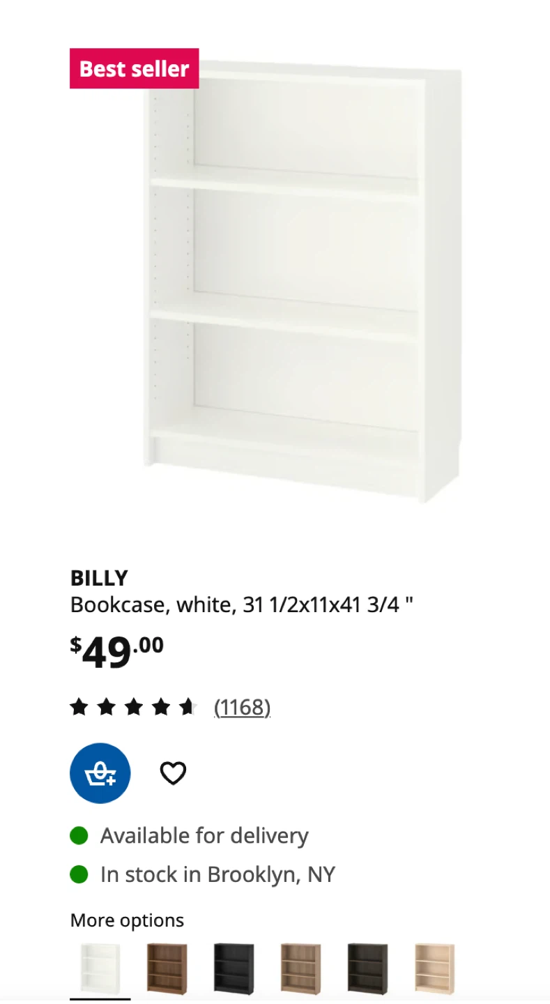IKEA BILLY Bookcase, White