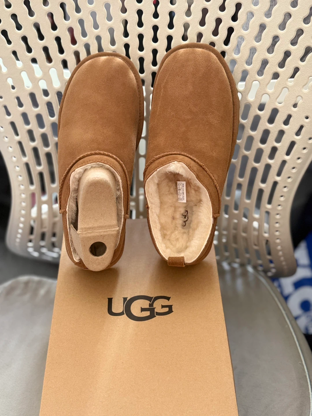 UGG Tasman - Chestnut Suede & Sheepskin - Size 6 women