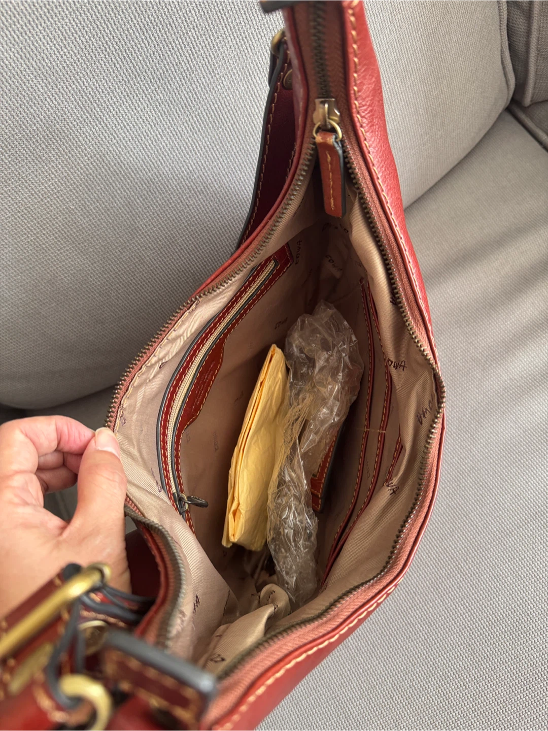 New Leather Shoulder Bag - Red - photo 3