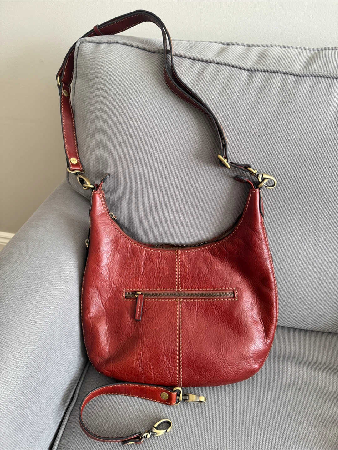 New Leather Shoulder Bag - Red - photo 4