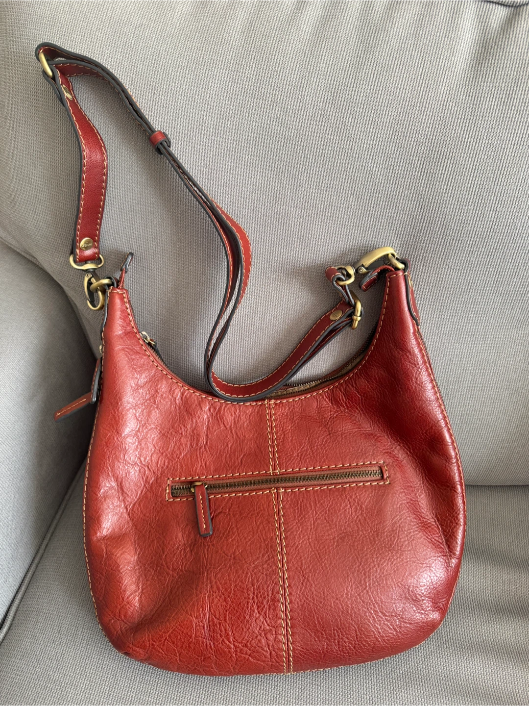 New Leather Shoulder Bag - Red