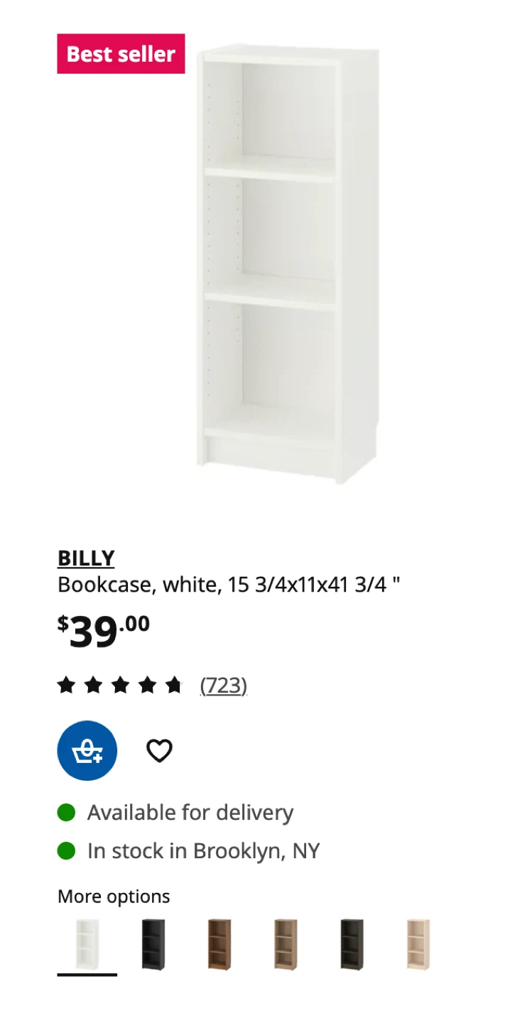 IKEA BILLY Bookcase - White