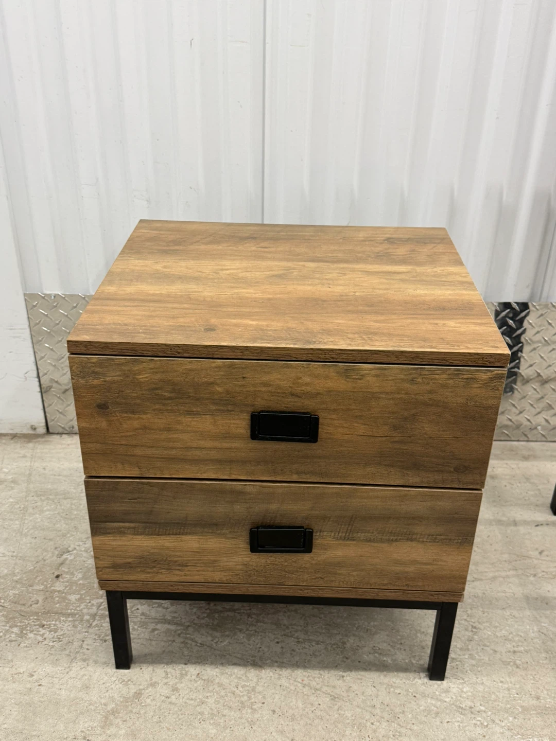 Wood Nightstand 2 Shelves.