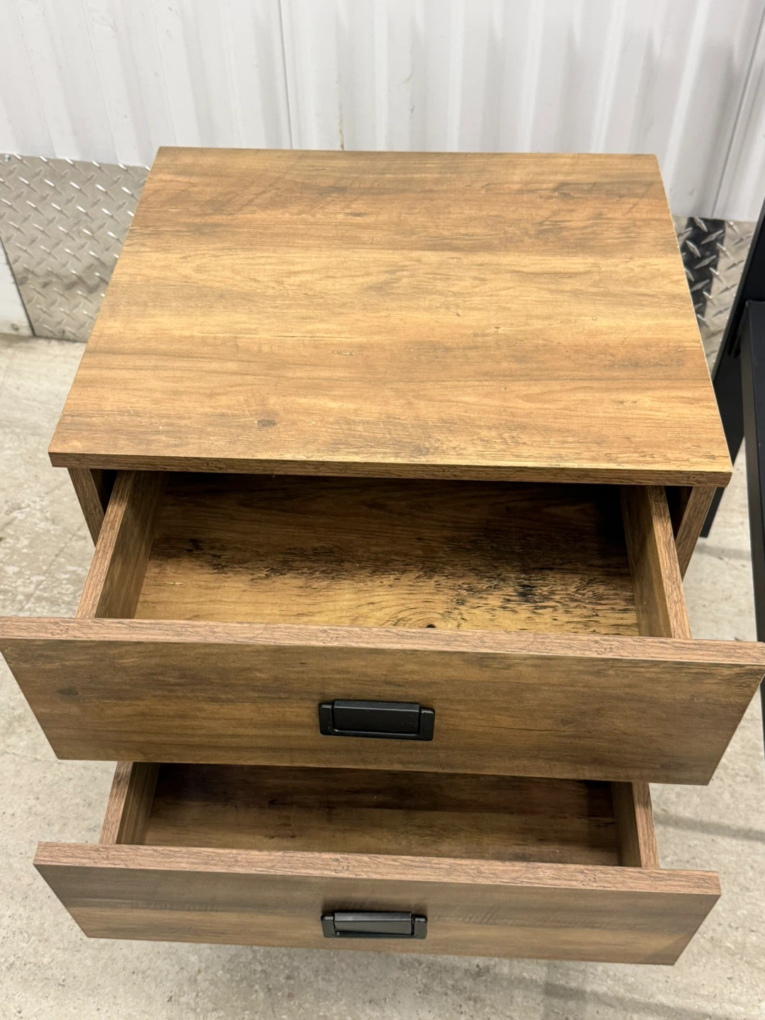 Wood Nightstand 2 Shelves. - photo 2