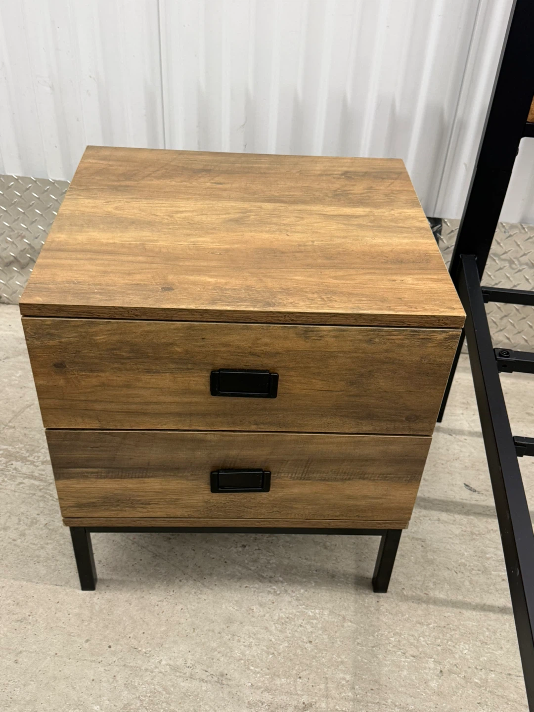 Wood Nightstand 2 Shelves. - photo 3