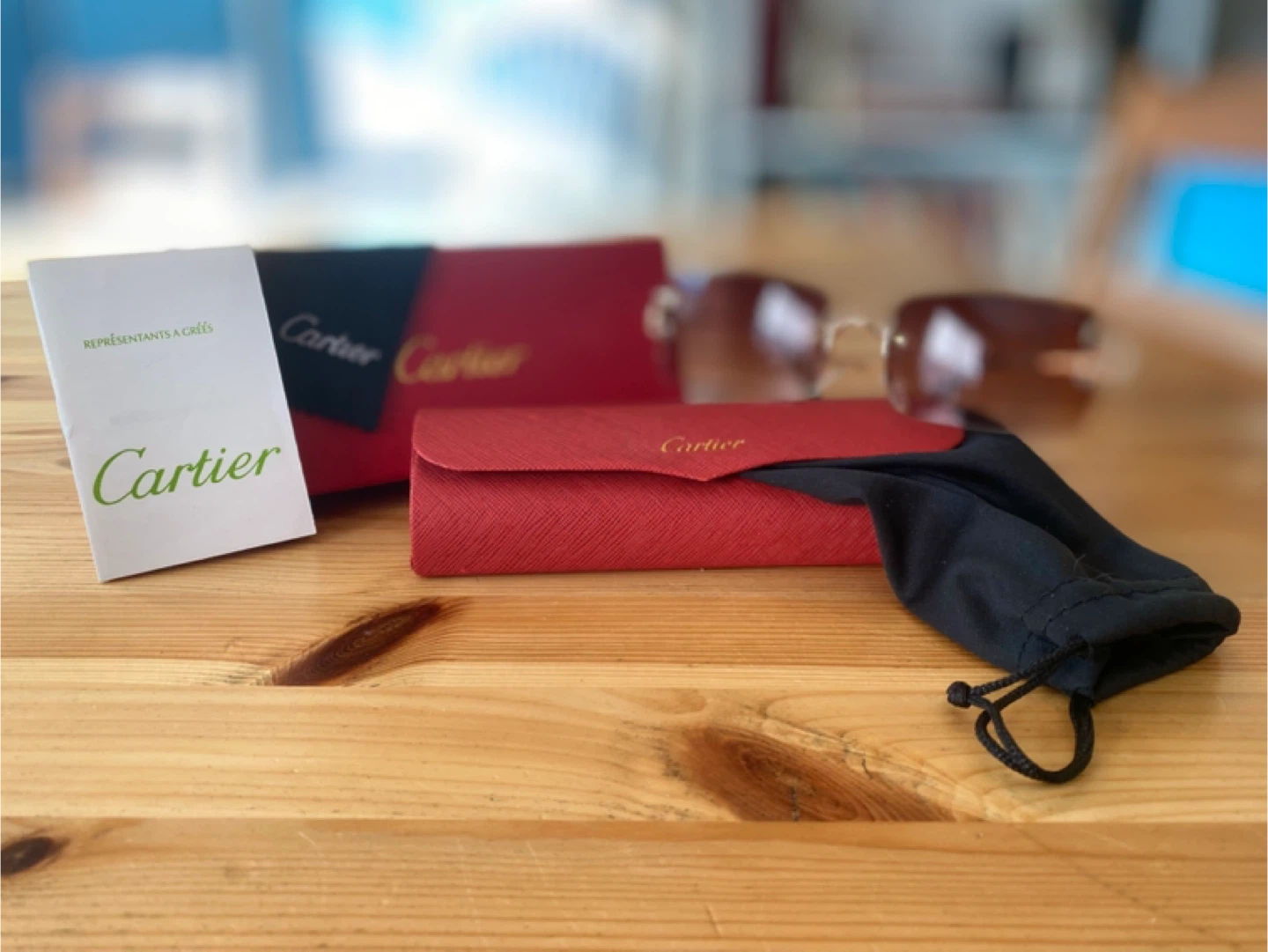 Cartier Sunglasses with Case and Pouch