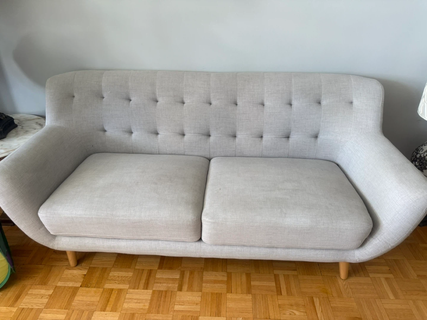 Light Grey Tufted Sofa