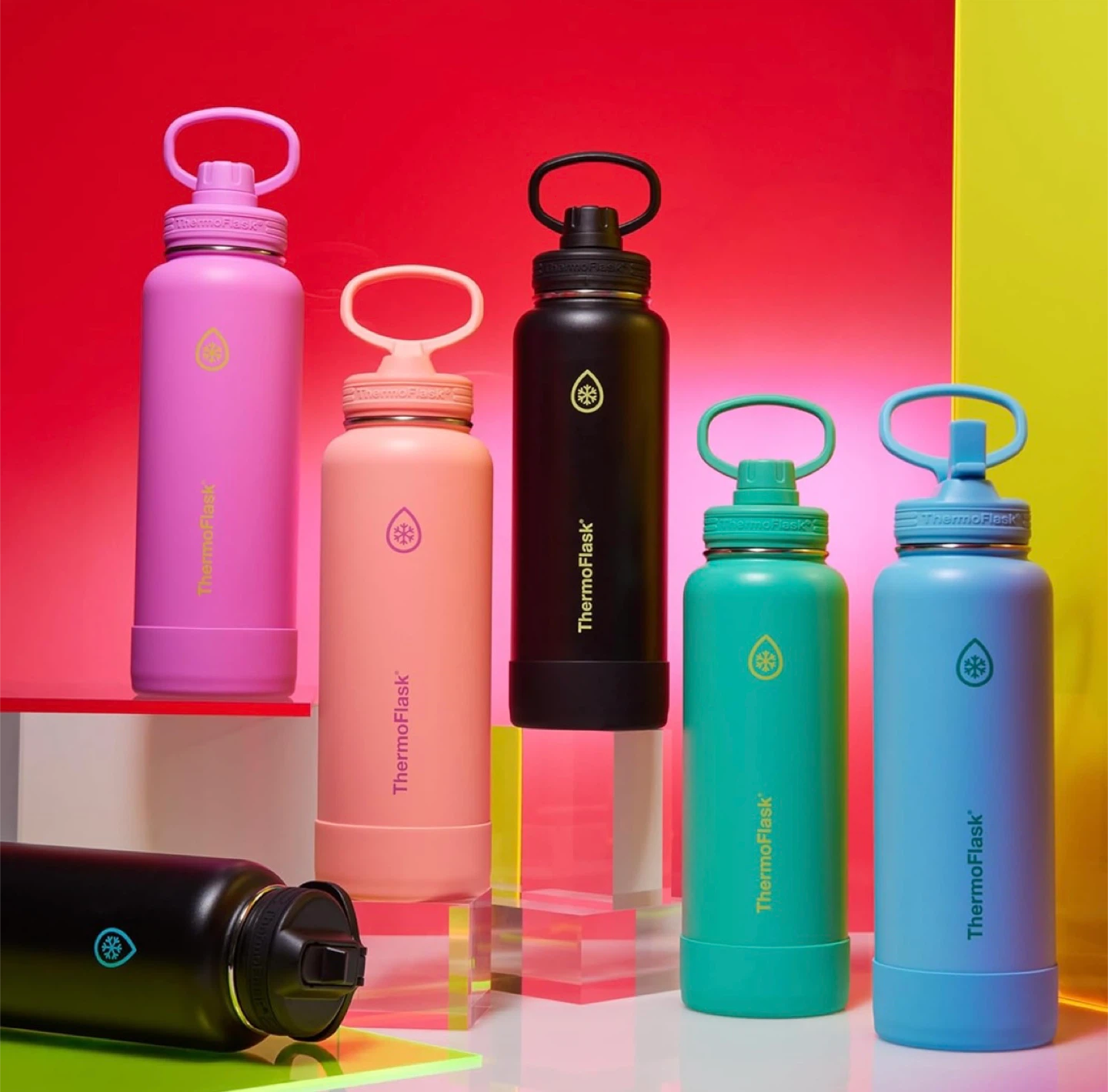 ThermoFlask 40 oz Stainless Steel Water Bottle with Straw Lid