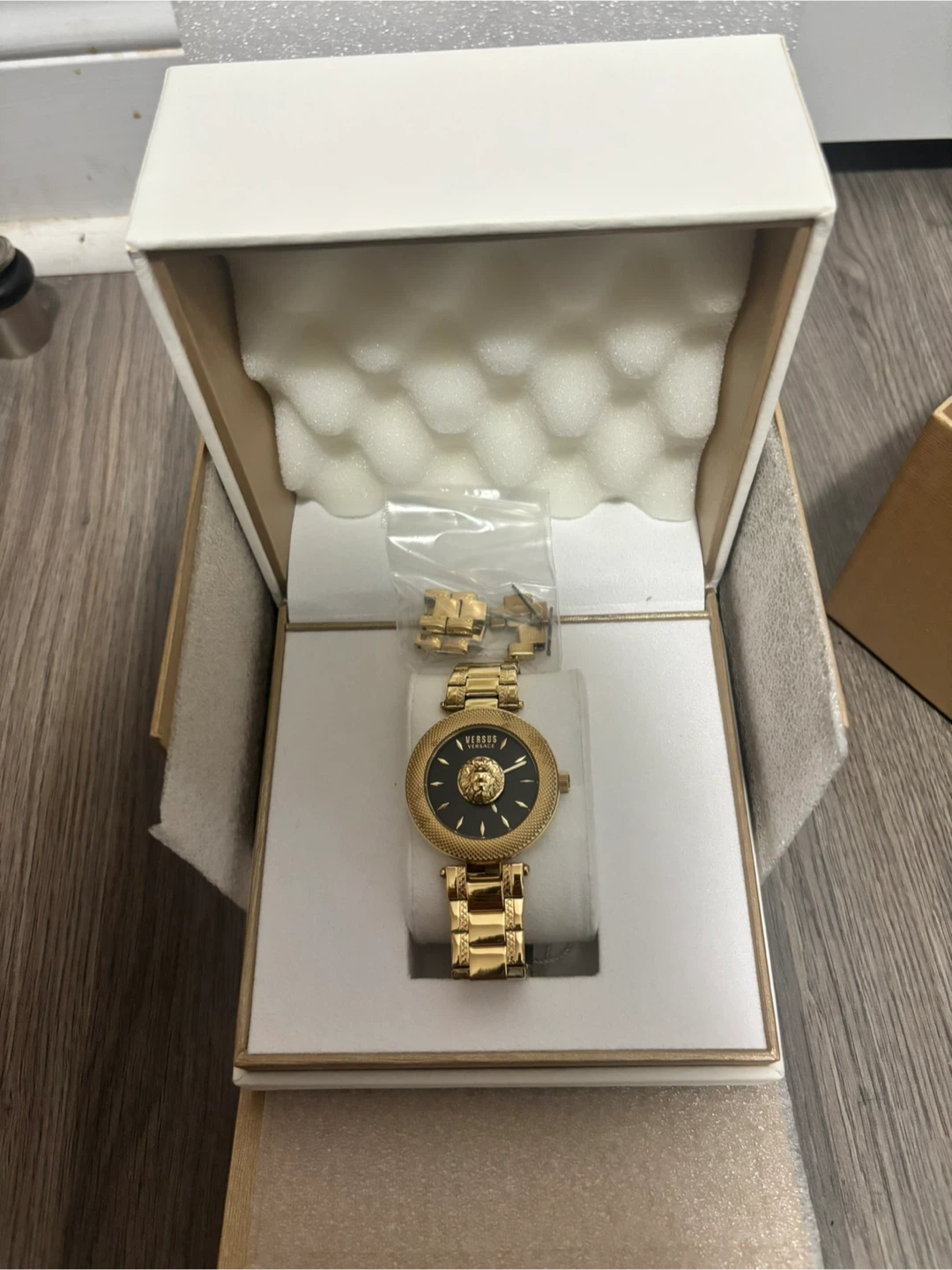 Versace Women's Gold Tone Watch with Black Face - photo 2