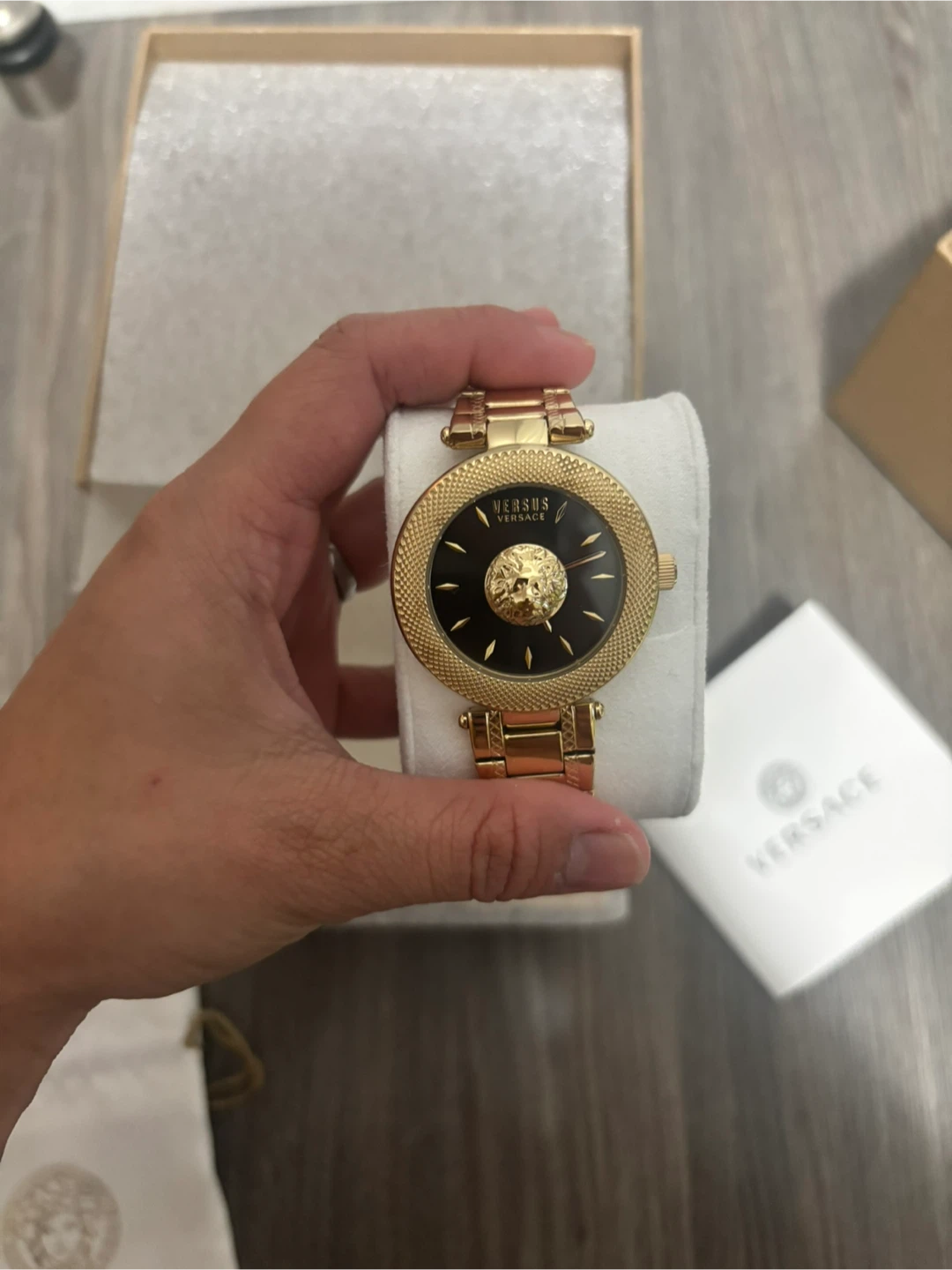 Versace Women's Gold Tone Watch with Black Face - photo 3