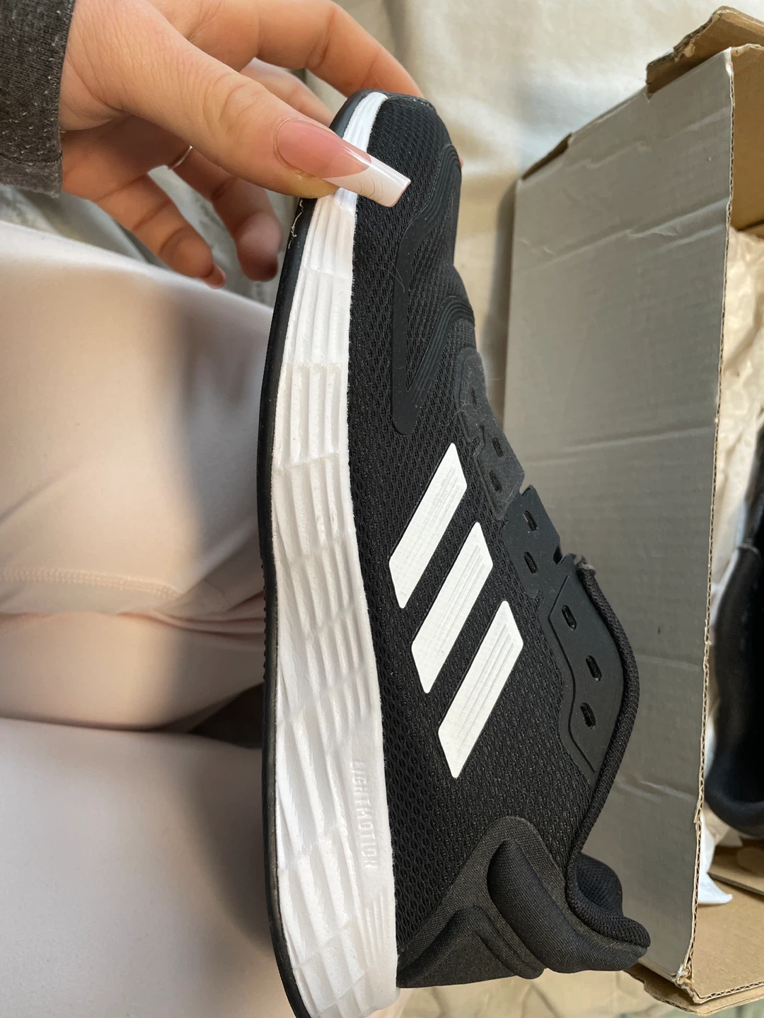 Adidas Duramo 10 Running Shoes Black White Size 5 - photo 2