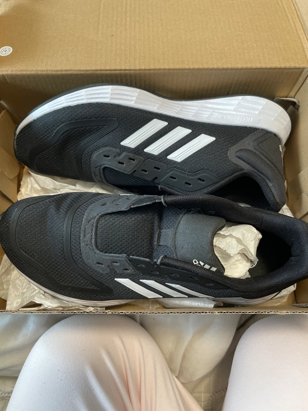 Adidas Duramo 10 Running Shoes Black White Size 5