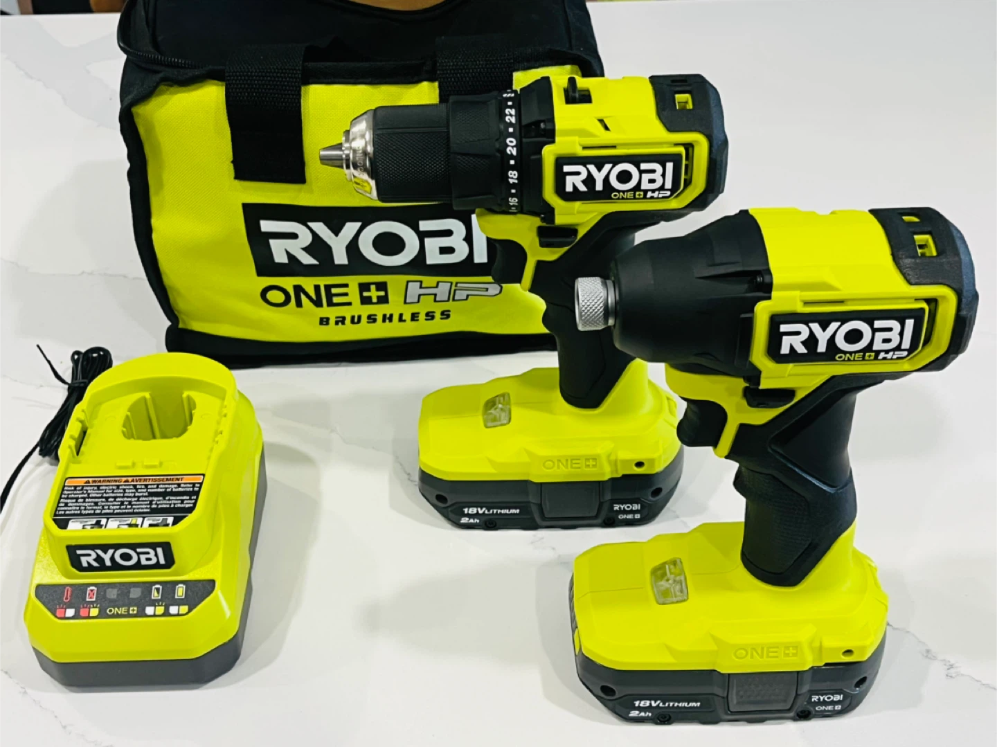 RYOBI 18V ONE+ HP Cordless Compact 1/2 in. Drill and Impact