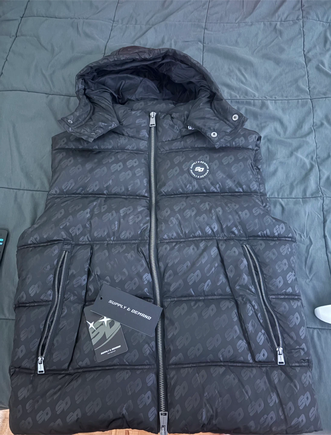 Supply & Demand Black Puffer Vest