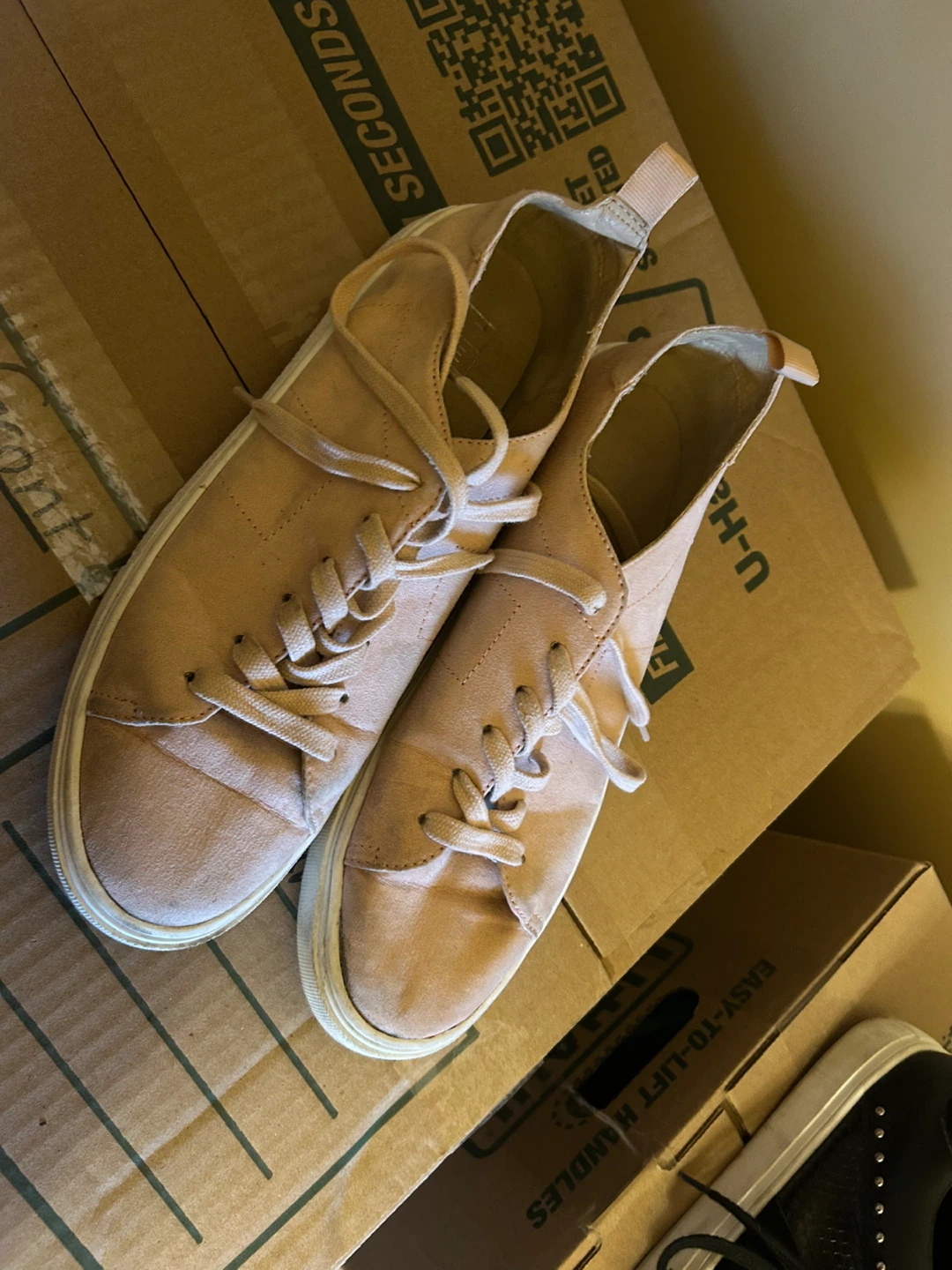 Light Pink Suede Sneakers