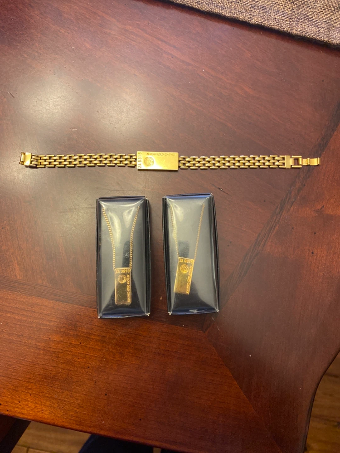 African Gold Company Necklace with Bullion Bar Pendant