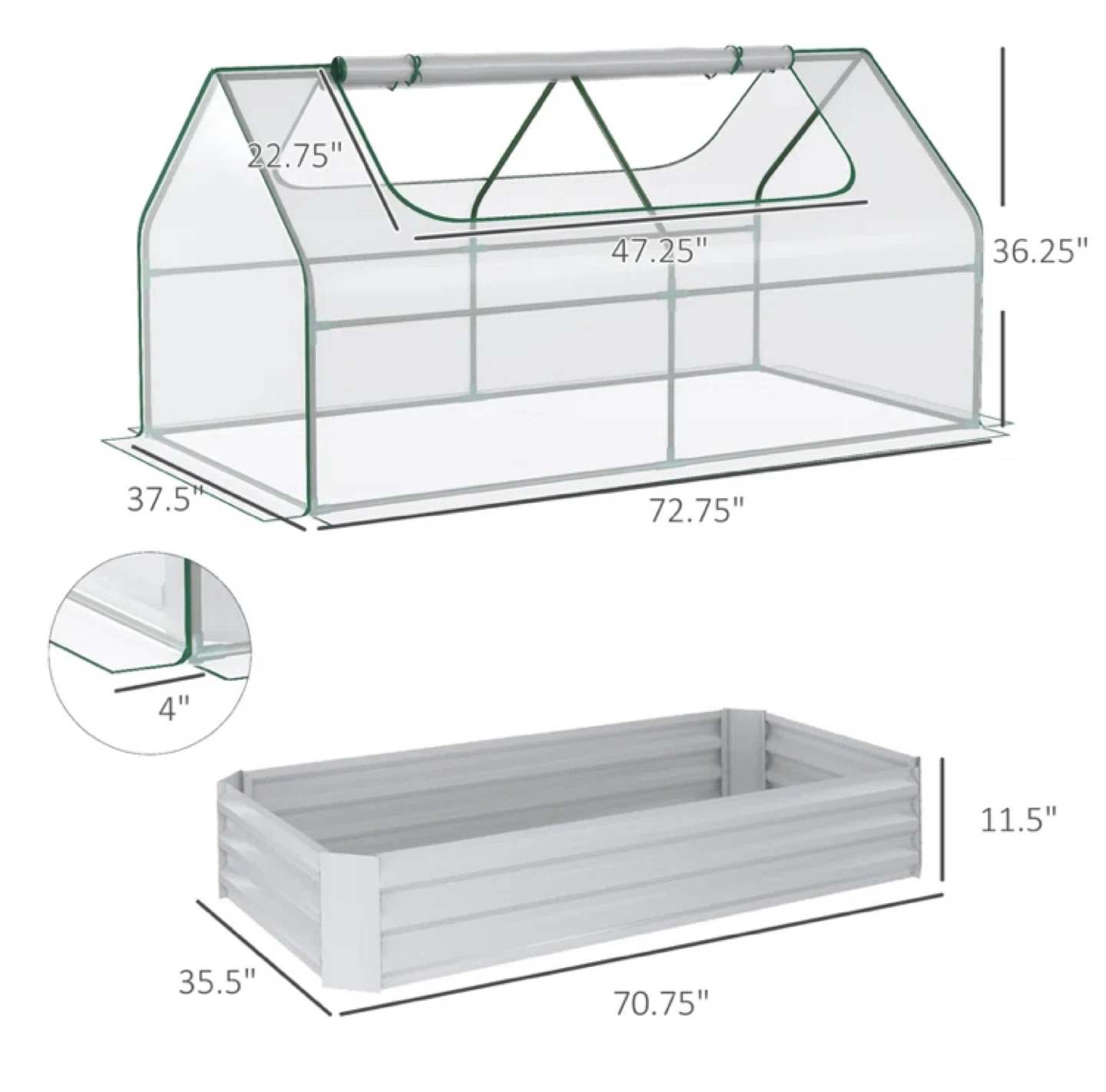 Mini Raised Garden Bed & Greenhouse - photo 3