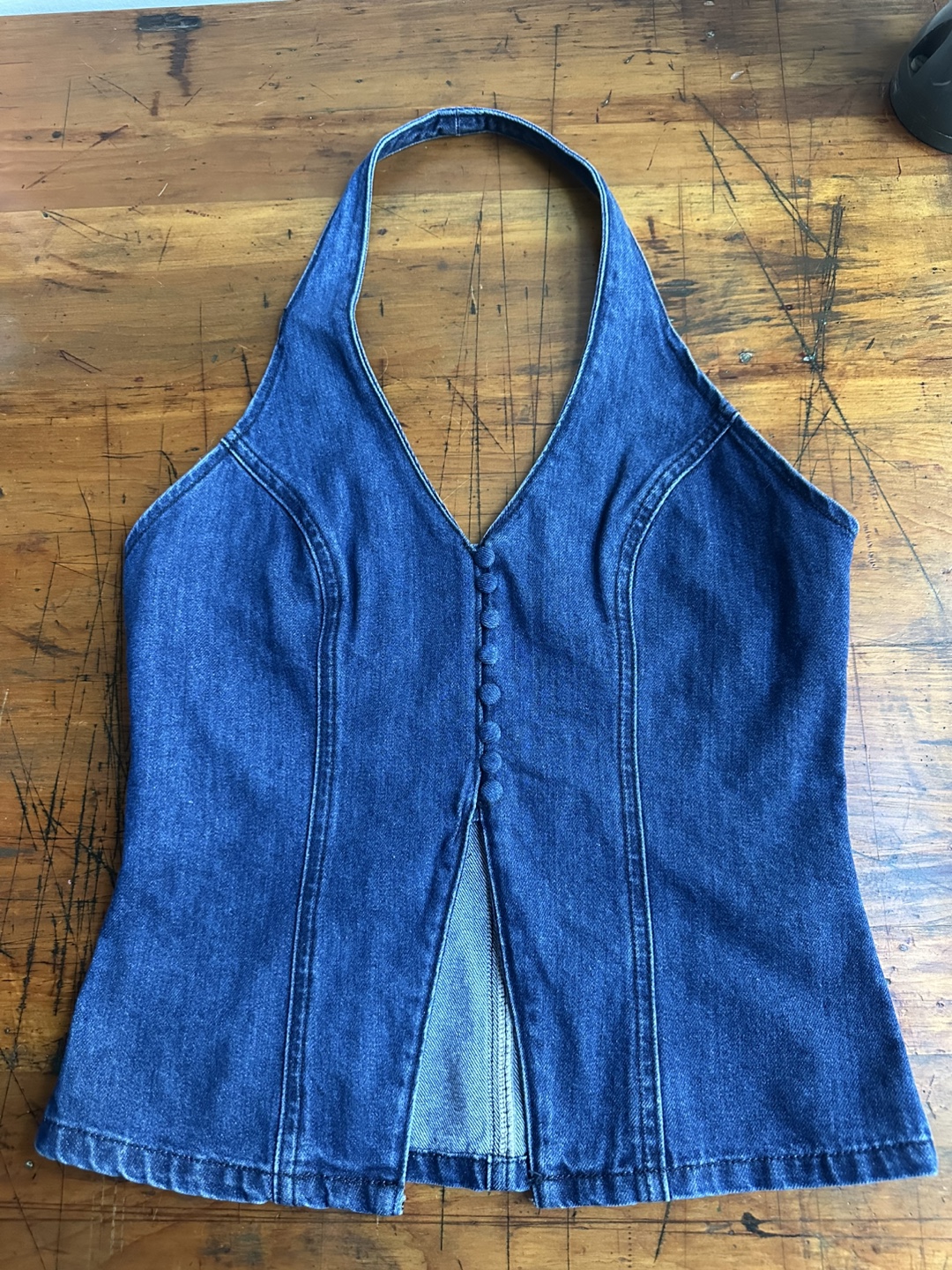 Commense Denim Halter Top Medium NEW - photo 3
