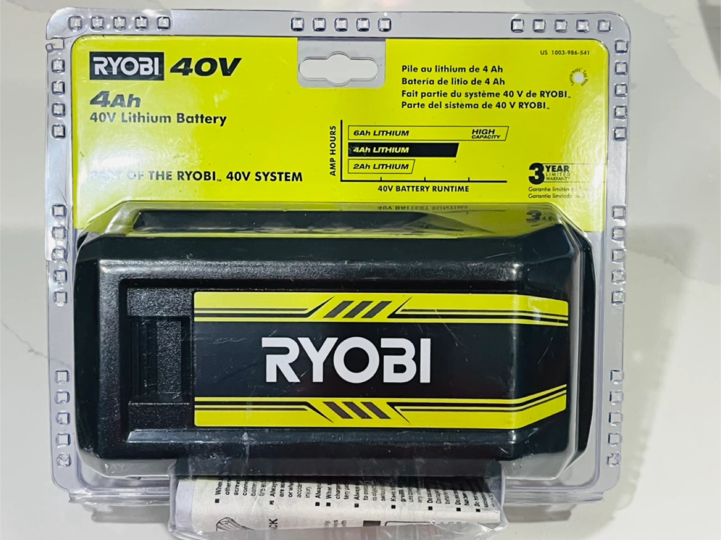 Ryobi 40V 4Ah Lithium Battery