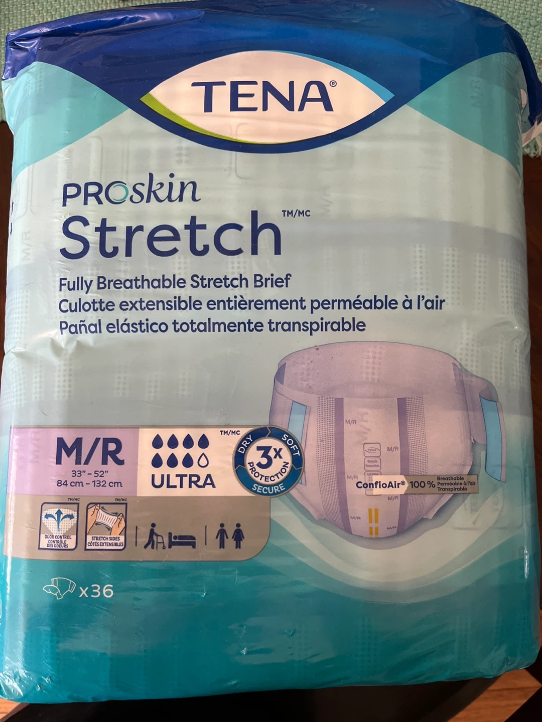 TENA Proskin Stretch Briefs M/R - 36 Count