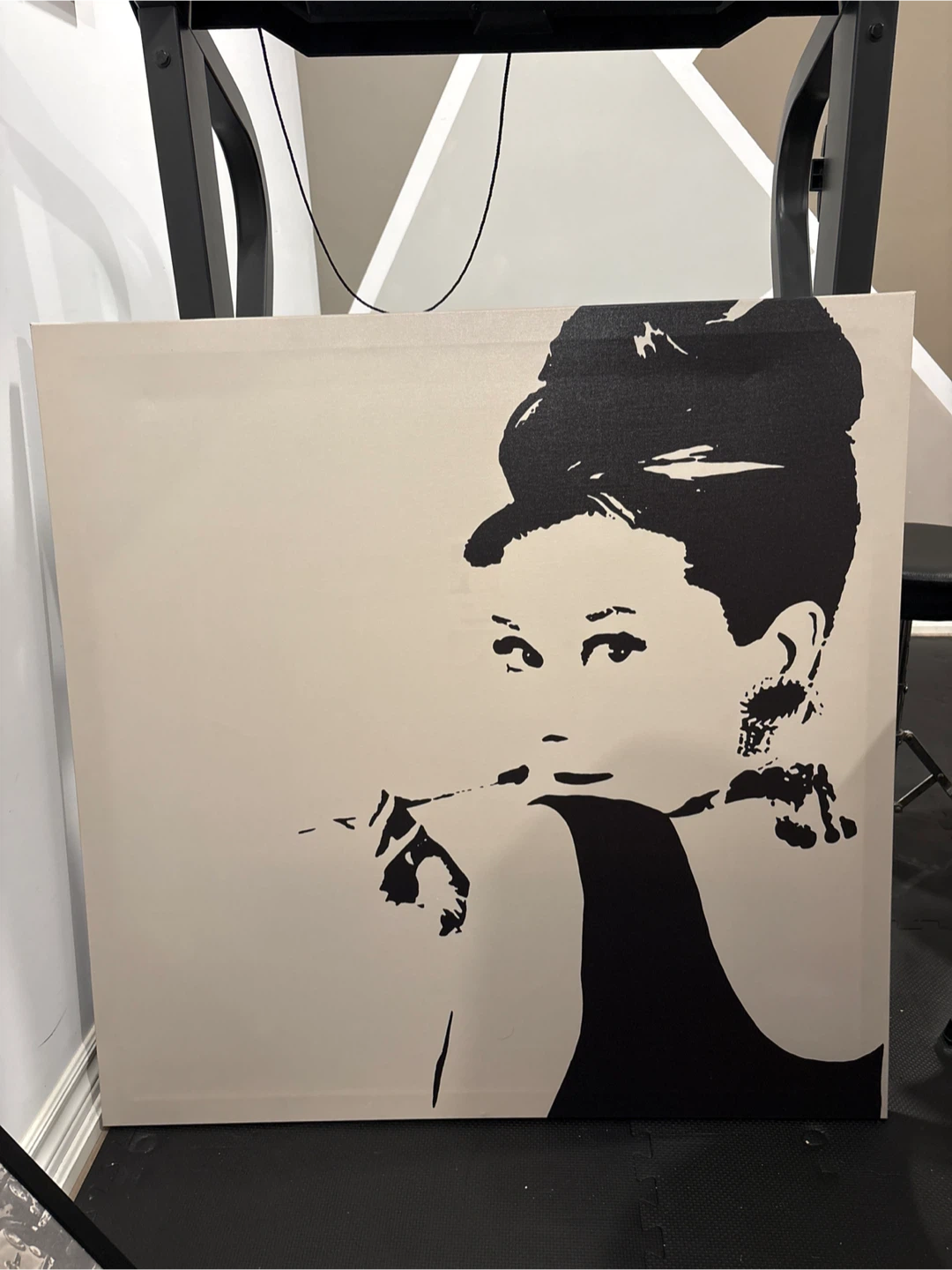Audrey Hepburn Black and White Canvas Art