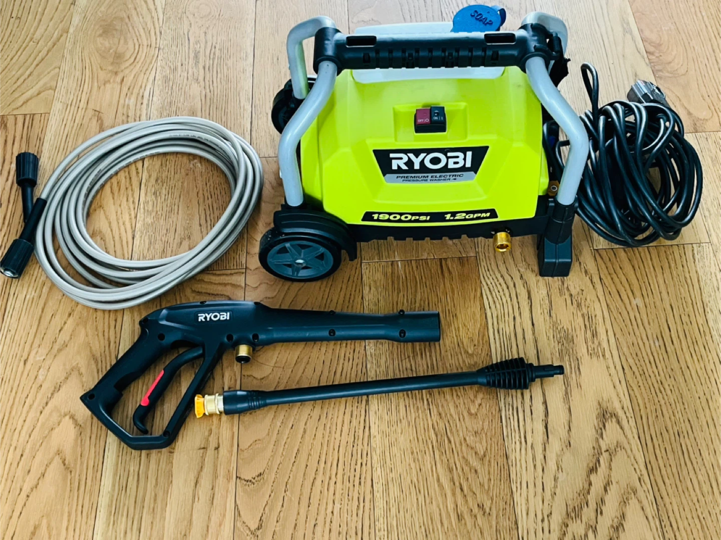 RYOBI 1900 PSI 1.2 GPM Cold Water Wheeled Electric