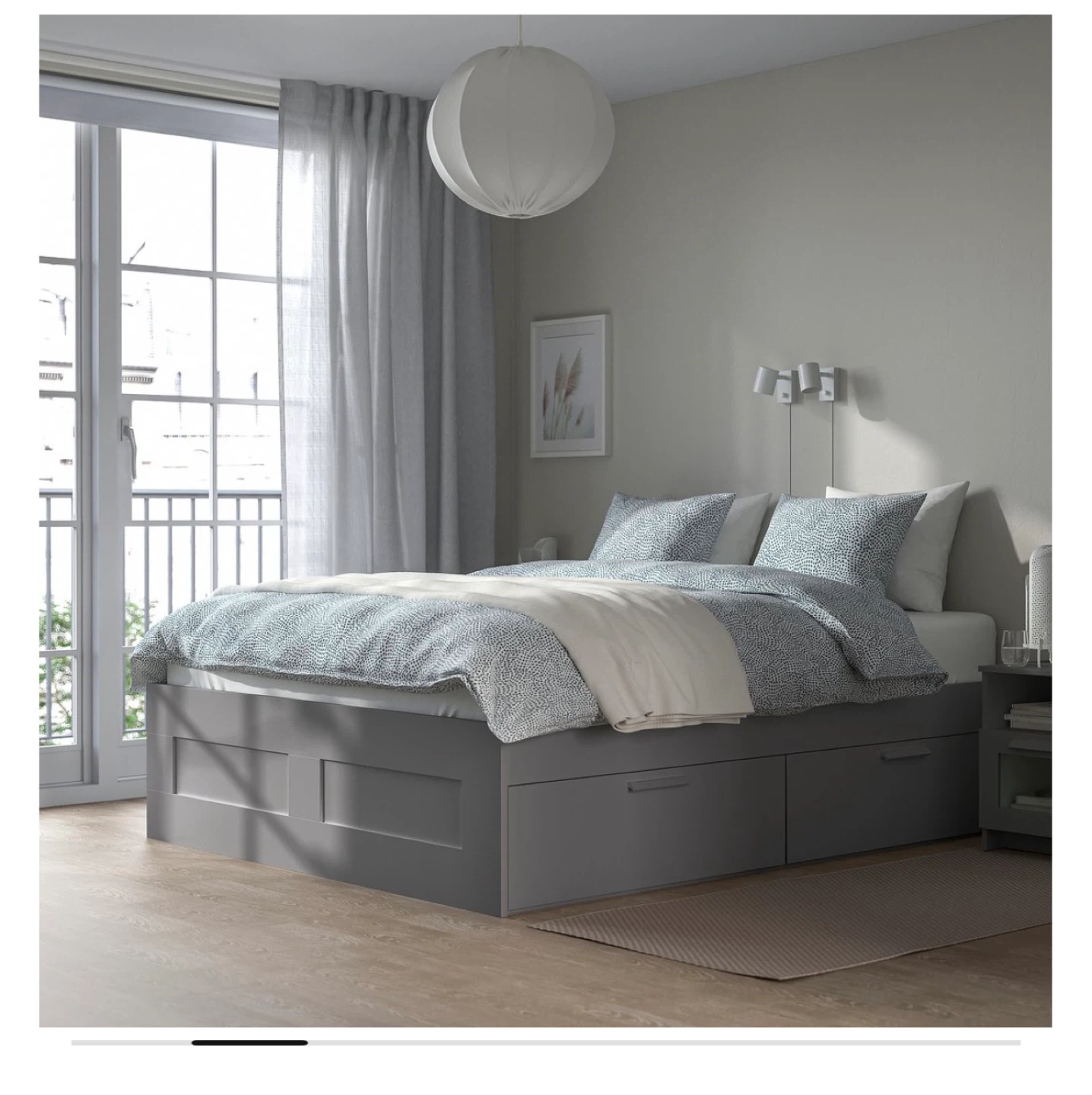 IKEA BRIMNES Queen Bed Frame with Storage