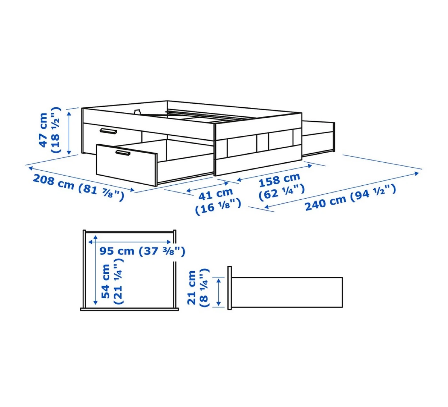 IKEA BRIMNES Queen Bed Frame with Storage - photo 5