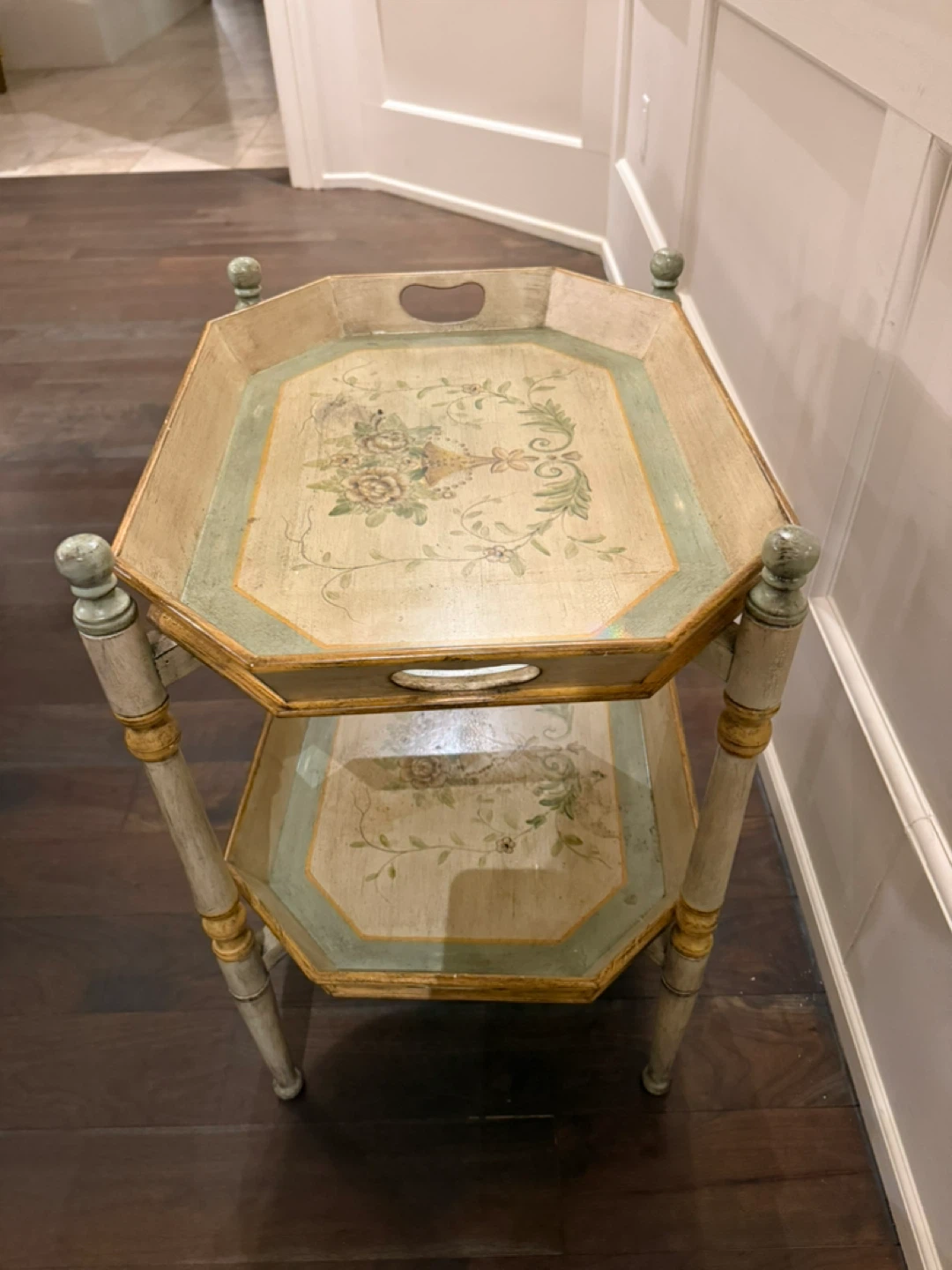 Vintage Two-Tiered Serving Tray Table - photo 2