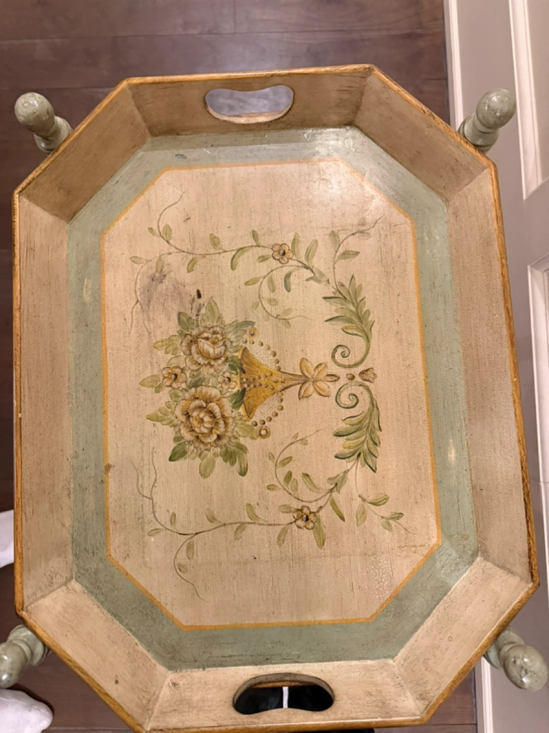 Vintage Two-Tiered Serving Tray Table - photo 3