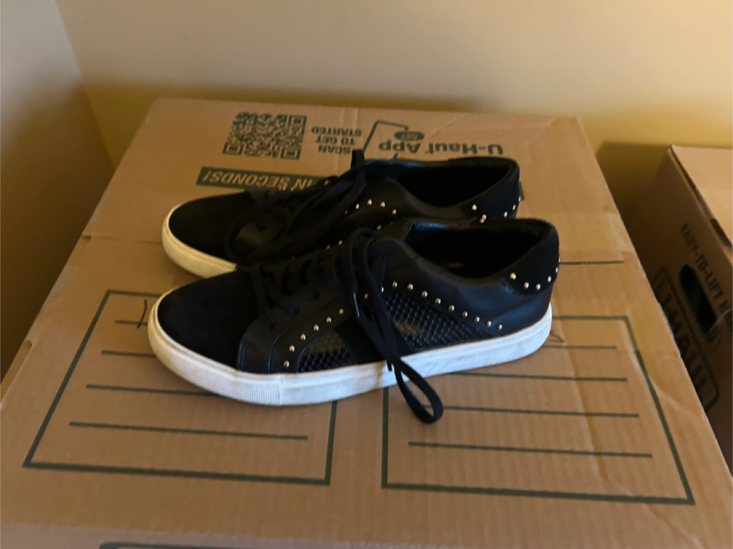 Steve Madden Black Studded Sneakers