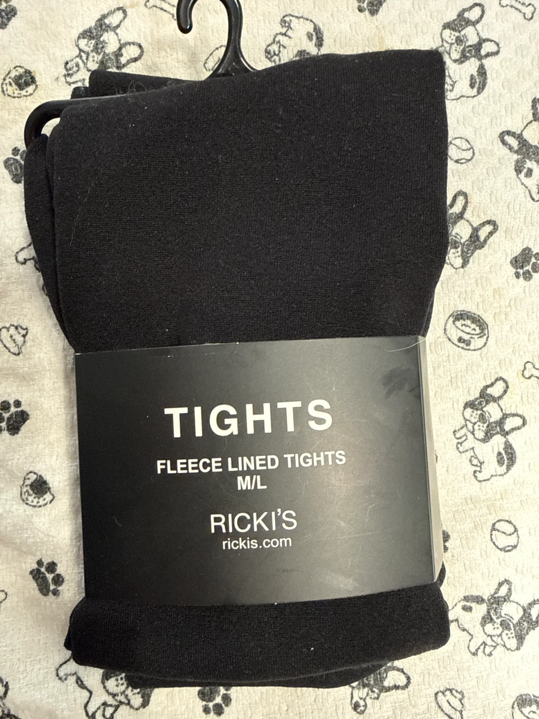 Ricki's Fleece Lined Tights M/L Black with feet