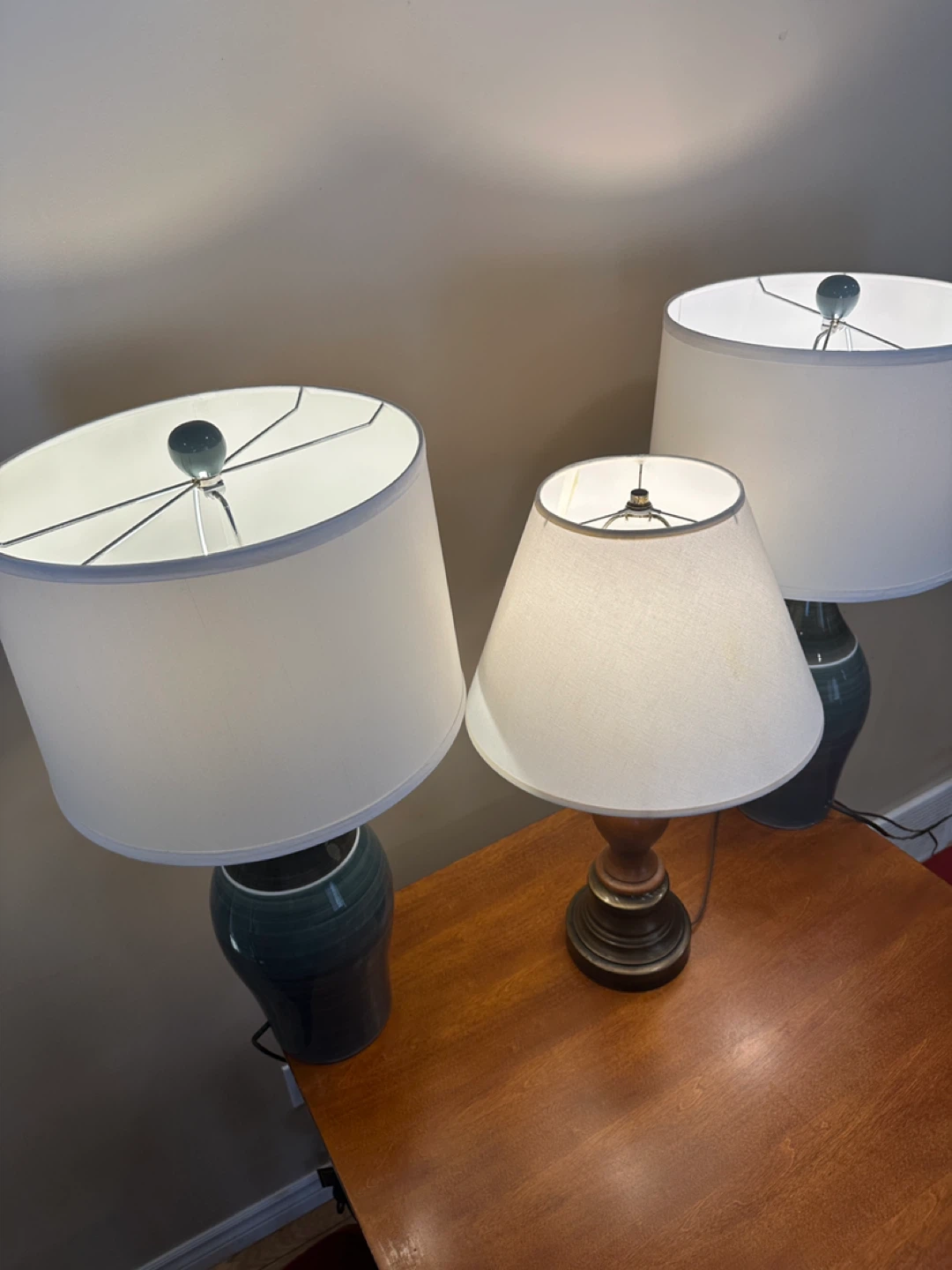 Ashley’s Ceramic Matching Table Lamps / Wood Lamp (CAN DELIVER) - photo 4