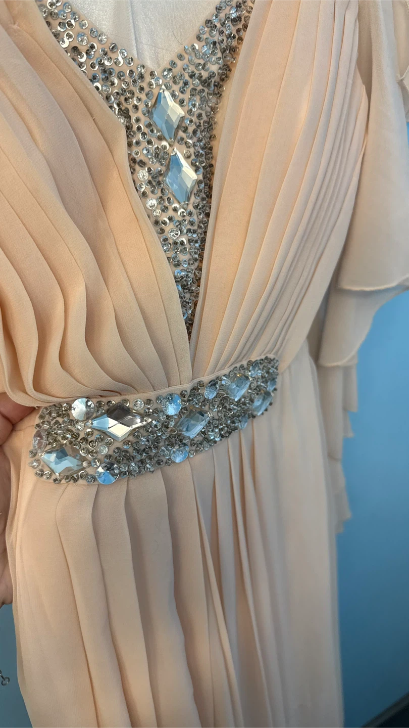 Women's Embellished Maxi Dress - Peach - photo 2