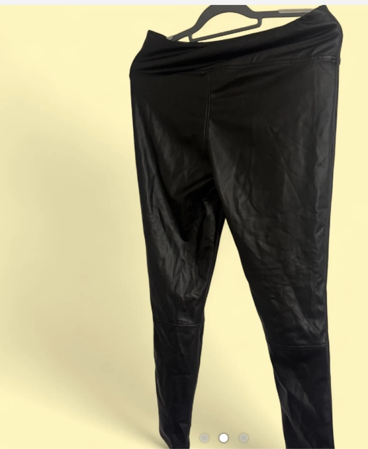 A New Day Black Faux Leather Leggings Size M - photo 2